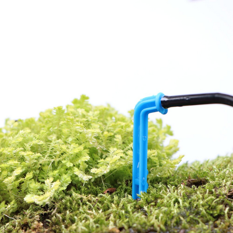 Siltumnīcas dārza laistīšanas pilinātājs 1/8 collu bultiņas līknes pilināšanai 3/5 mm šļūtenes caurule Emitter Drop mikro automātisks pilināmās apūdeņošanas rīks