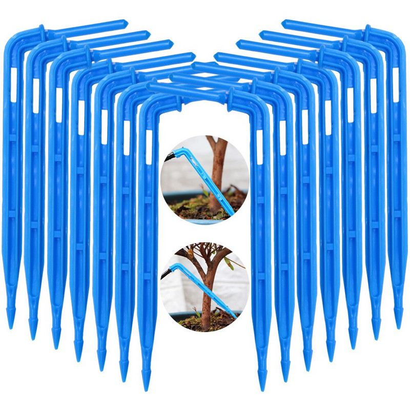 Siltumnīcas dārza laistīšanas pilinātājs 1/8 collu bultiņas līknes pilināšanai 3/5 mm šļūtenes caurule Emitter Drop mikro automātisks pilināmās apūdeņošanas rīks