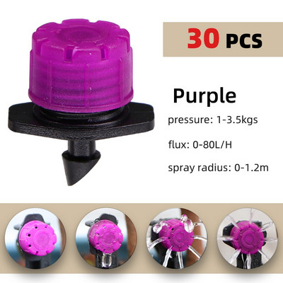 Garden 1/4'' Barb Adjustable Drip Irrigator Τετραχρωματικό ποτιστικό ποτιστικό για μπαλκόνι θερμοκηπίου σε γλάστρες φυτών λουλουδιών