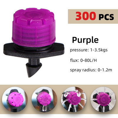 Garden 1/4'' Barb Adjustable Drip Irrigator Τετραχρωματικό ποτιστικό ποτιστικό για μπαλκόνι θερμοκηπίου σε γλάστρες φυτών λουλουδιών