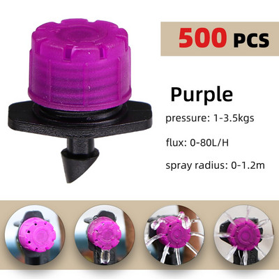 Garden 1/4'' Barb Adjustable Drip Irrigator Τετραχρωματικό ποτιστικό ποτιστικό για μπαλκόνι θερμοκηπίου σε γλάστρες φυτών λουλουδιών