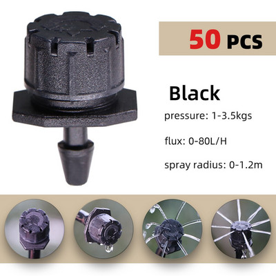 Garden 1/4'' Barb Adjustable Drip Irrigator Τετραχρωματικό ποτιστικό ποτιστικό για μπαλκόνι θερμοκηπίου σε γλάστρες φυτών λουλουδιών