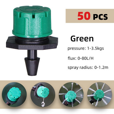 Garden 1/4'' Barb Adjustable Drip Irrigator Τετραχρωματικό ποτιστικό ποτιστικό για μπαλκόνι θερμοκηπίου σε γλάστρες φυτών λουλουδιών