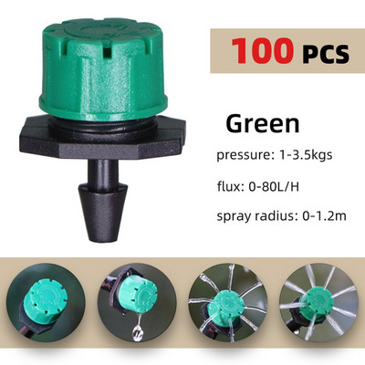 Garden 1/4'' Barb Adjustable Drip Irrigator Τετραχρωματικό ποτιστικό ποτιστικό για μπαλκόνι θερμοκηπίου σε γλάστρες φυτών λουλουδιών
