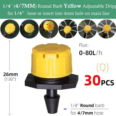 Vrtne podesive mlaznice za kapanje, raspršivači za navodnjavanje s 8 rupa, 1/4'' ivica protiv začepljenja, gredice za cvijeće, zalijevanje povrća