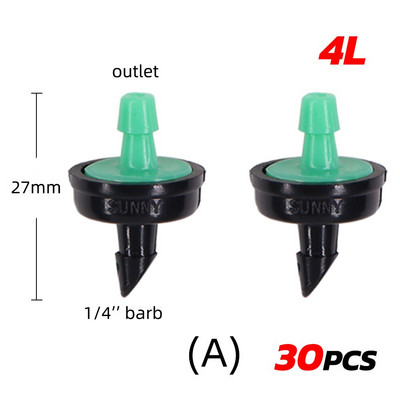 4L-60L/H dārza pilienveida apūdeņošanas pilinātājs pastāvīgas plūsmas spiediena kompensācijas sprausla 4/7 šļūtene PC ūdens taupītājs augu laistīšanai