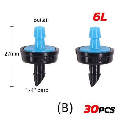 4L-60L/H dārza pilienveida apūdeņošanas pilinātājs pastāvīgas plūsmas spiediena kompensācijas sprausla 4/7 šļūtene PC ūdens taupītājs augu laistīšanai