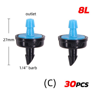 4L-60L/H dārza pilienveida apūdeņošanas pilinātājs pastāvīgas plūsmas spiediena kompensācijas sprausla 4/7 šļūtene PC ūdens taupītājs augu laistīšanai