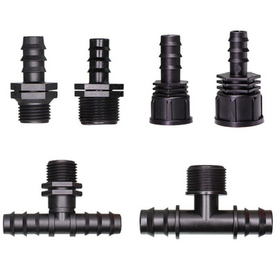 5 τεμ. 1/2" 3/4" Σύνδεσμοι με σπείρωμα 16mm 20mm PE Pipe Barb Connector Αντάπτορας στάγδην άρδευσης κήπου Εξαρτήματα προμήθειες θερμοκηπίου