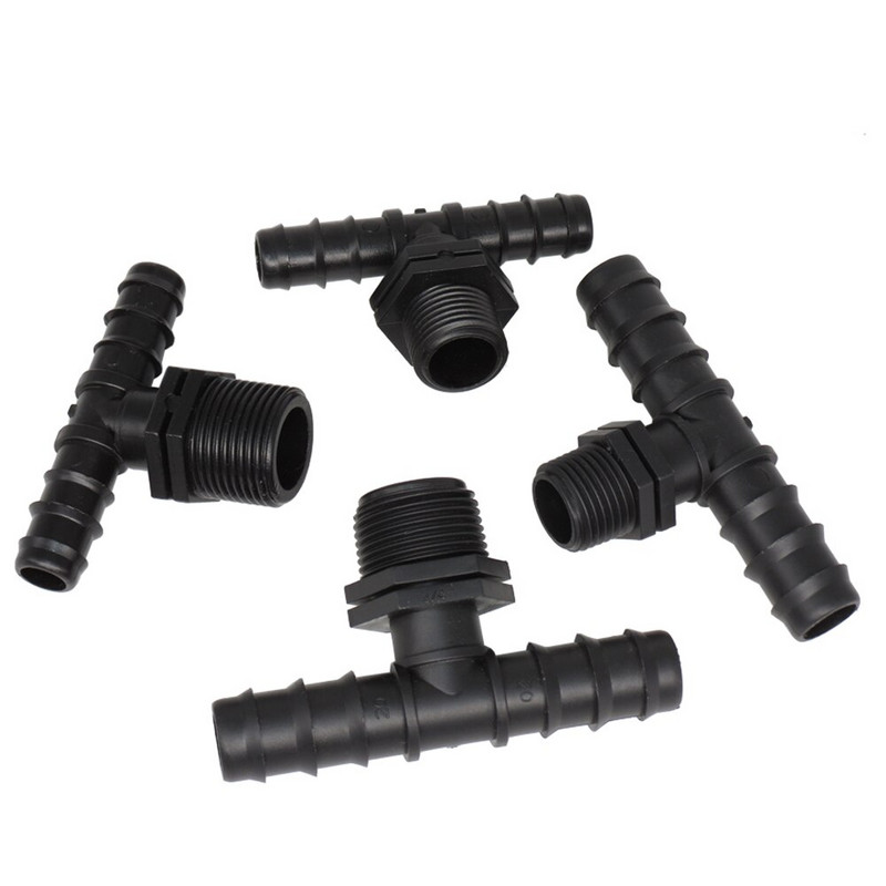 5 τεμ. 1/2" 3/4" Σύνδεσμοι με σπείρωμα 16mm 20mm PE Pipe Barb Connector Αντάπτορας στάγδην άρδευσης κήπου Εξαρτήματα προμήθειες θερμοκηπίου