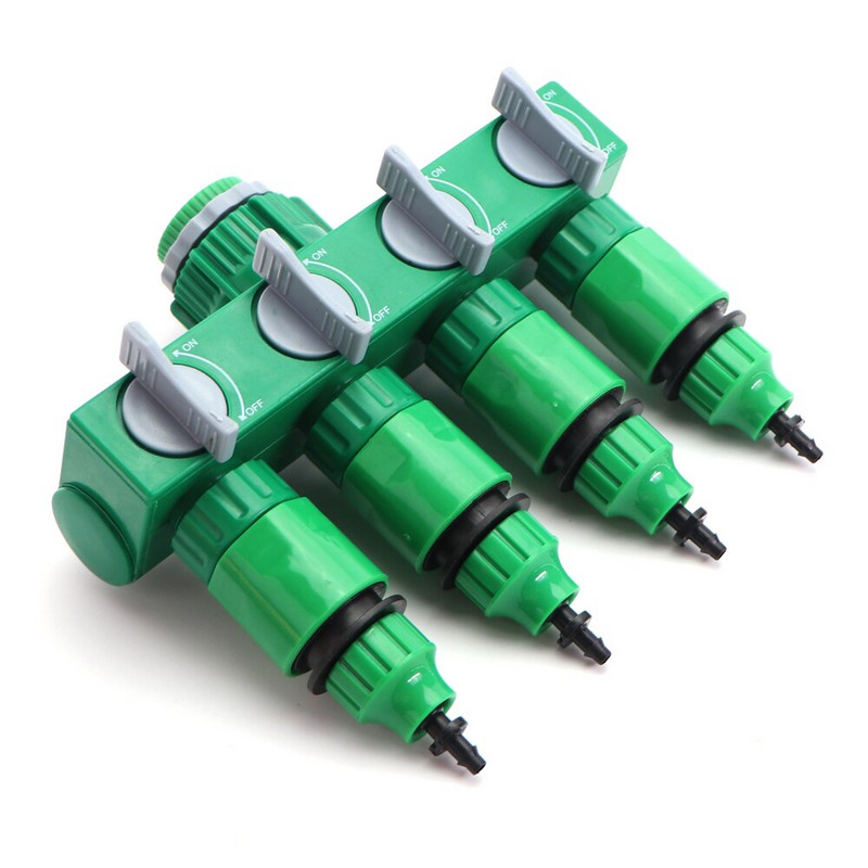 Κιτ σύνδεσης βρύσης νερού στάγδην άρδευσης κήπου 1/2" 3/4" Θηλική άρθρωση θηλής σε 4/7 8/11 Προσαρμογέας σωλήνων 2 κατευθύνσεων 4 κατευθύνσεων σωλήνα 16 mm