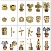 24 Τύποι ορειχάλκινο ακροφύσιο Garden Mist Sprankler Copper Misting Σύστημα ψύξης Ακροφύσιο άρδευσης 1/2" Εργαλείο ποτίσματος ομίχλης με νήματα