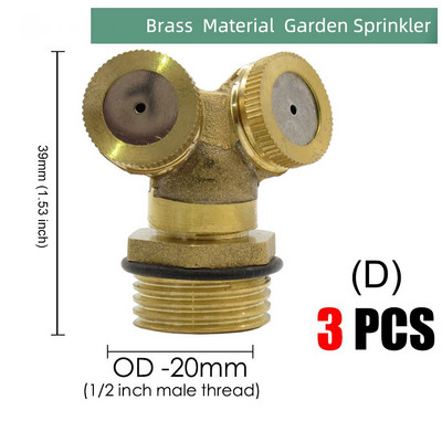 24 Τύποι ορειχάλκινο ακροφύσιο Garden Mist Sprankler Copper Misting Σύστημα ψύξης Ακροφύσιο άρδευσης 1/2" Εργαλείο ποτίσματος ομίχλης με νήματα