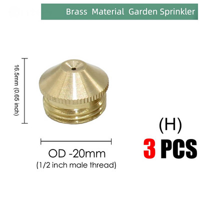 24 Τύποι ορειχάλκινο ακροφύσιο Garden Mist Sprankler Copper Misting Σύστημα ψύξης Ακροφύσιο άρδευσης 1/2" Εργαλείο ποτίσματος ομίχλης με νήματα