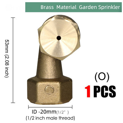 24 Τύποι ορειχάλκινο ακροφύσιο Garden Mist Sprankler Copper Misting Σύστημα ψύξης Ακροφύσιο άρδευσης 1/2" Εργαλείο ποτίσματος ομίχλης με νήματα
