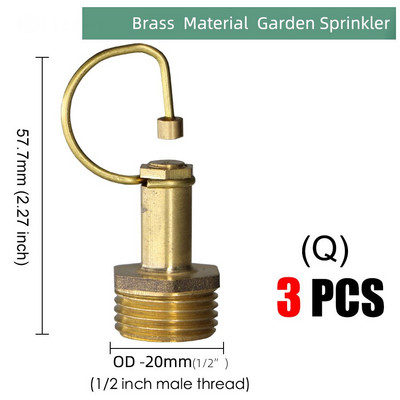 24 Τύποι ορειχάλκινο ακροφύσιο Garden Mist Sprankler Copper Misting Σύστημα ψύξης Ακροφύσιο άρδευσης 1/2" Εργαλείο ποτίσματος ομίχλης με νήματα