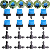 50 ΤΕΜ 12 Τύποι Πότισμα κήπου Ρυθμιζόμενος σταλάκτης 1/4" Αγκαθωτό μπλουζάκι 8 οπών Ψεκαστήρες Εκπομπός ερεθισμού για λάστιχο 4/7mm