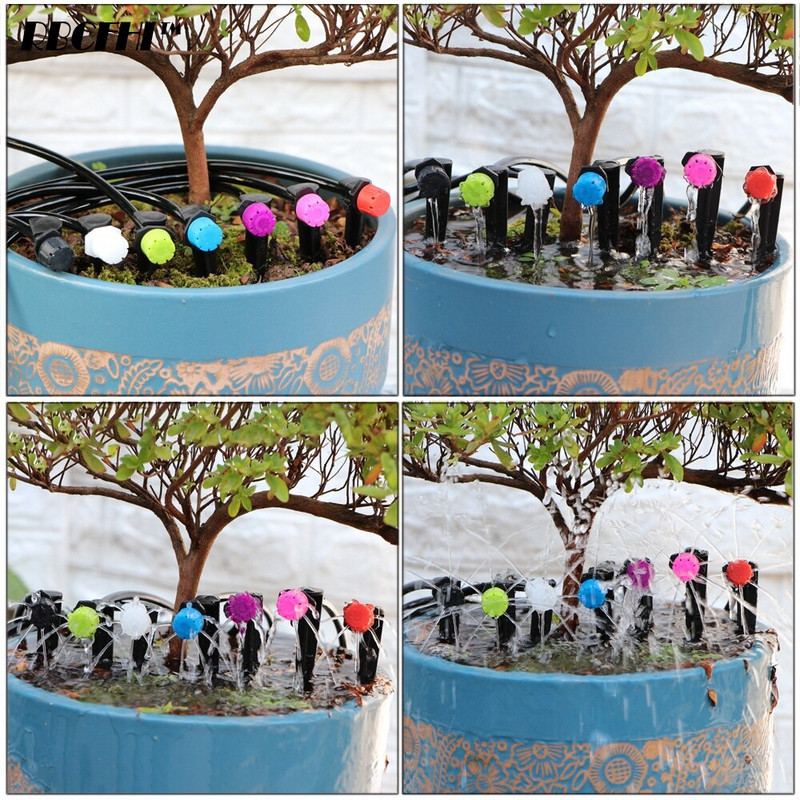 50 ΤΕΜ 12 Τύποι Πότισμα κήπου Ρυθμιζόμενος σταλάκτης 1/4" Αγκαθωτό μπλουζάκι 8 οπών Ψεκαστήρες Εκπομπός ερεθισμού για λάστιχο 4/7mm