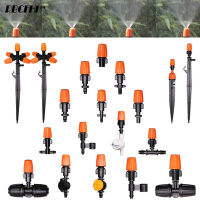 1/4`` 3/8`` Garden Dripper Sprayer Nozzle Watering Misting Atomizing Sprinklers Σύστημα άρδευσης με συνδετήρα με σπειρώματα Tee Barb