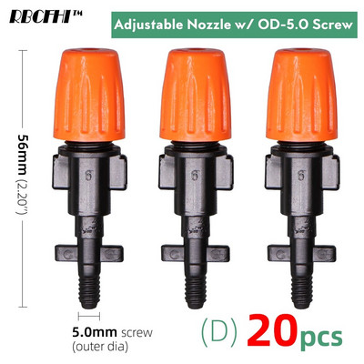 1/4'' 3/8'' Garden Dripper Sprayer Nozzle Watering Misting Atomizing Sprinklers Σύστημα άρδευσης με συνδετήρα με σπειρώματα Tee Barb