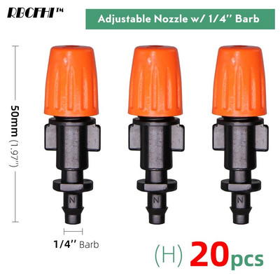 1/4'' 3/8'' Garden Dripper Sprayer Nozzle Watering Misting Atomizing Sprinklers Σύστημα άρδευσης με συνδετήρα με σπειρώματα Tee Barb