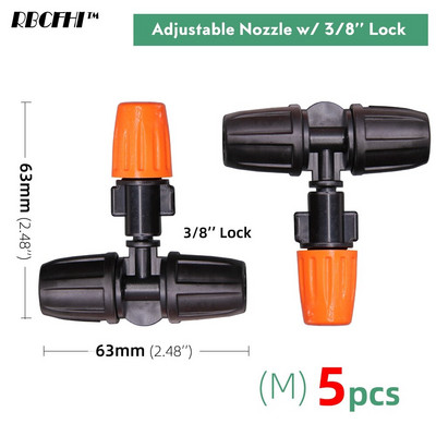 1/4'' 3/8'' Garden Dripper Sprayer Nozzle Watering Misting Atomizing Sprinklers Σύστημα άρδευσης με συνδετήρα με σπειρώματα Tee Barb