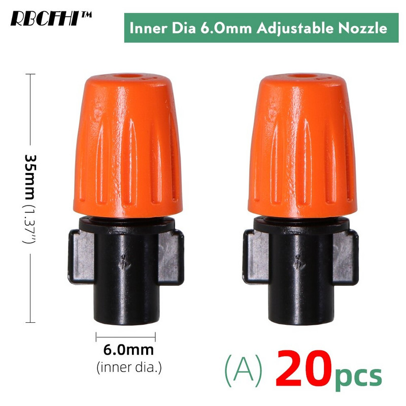 1/4'' 3/8'' Garden Dripper Sprayer Nozzle Watering Misting Atomizing Sprinklers Σύστημα άρδευσης με συνδετήρα με σπειρώματα Tee Barb