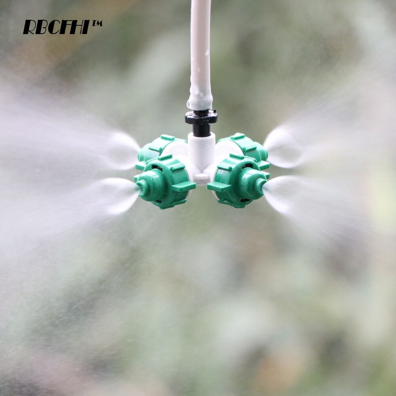 RBCFHI 5PCS 26-48 L/h Дюзи за кръстосано замъгляване Градина Балкон Оранжерия Поливане Напояване Спрей Струя Охлаждане Растения Цветя