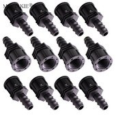 4PCS 1/2" 3/4" Адаптер за резба 16 20 25 MM PE тръба Конектор за тройник на маркуча Фитинги за капково напояване на градински растения