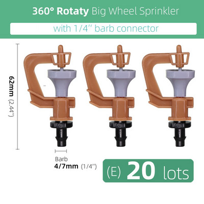 Περιστροφικά ακροφύσια 360 μοιρών τύπου G με πασσάλους Πότισμα Ψεκαστήρες Θερμοκηπίου Κηπουρική Πότισμα Κρεμαστό Σύστημα Ψύξης Ομίχλης