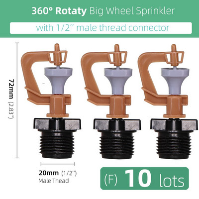 Περιστροφικά ακροφύσια 360 μοιρών τύπου G με πασσάλους Πότισμα Ψεκαστήρες Θερμοκηπίου Κηπουρική Πότισμα Κρεμαστό Σύστημα Ψύξης Ομίχλης