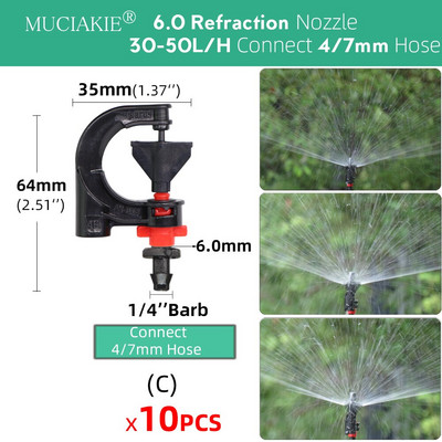 Регулируем капкомер за напояване 13 см 20 см 22,5 см капкомер Месингова дюза 1/4'' Barb Connect 4/7 мм маркуч Пръскачка за поливане на градина