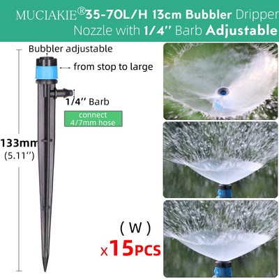 Регулируем капкомер за напояване 13 см 20 см 22,5 см капкомер Месингова дюза 1/4'' Barb Connect 4/7 мм маркуч Пръскачка за поливане на градина