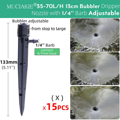 Регулируем капкомер за напояване 13 см 20 см 22,5 см капкомер Месингова дюза 1/4'' Barb Connect 4/7 мм маркуч Пръскачка за поливане на градина