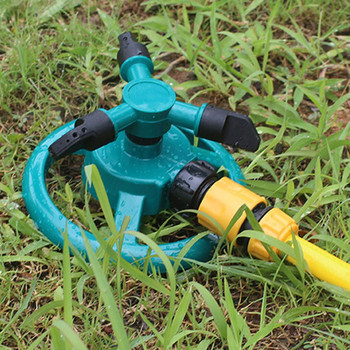 360-градусов спринклер за трева, пластмасов 3-раменен градински воден спринклер, автоматична дюза за пръскане, система за външно напояване на трева, пръскачка