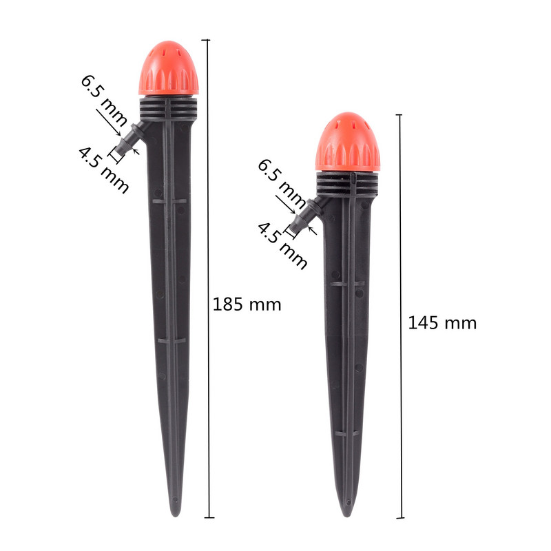 Регулируема напоителна капкова пръскачка 8 дупки Капков емитер Градинска микро капкова дюза 14,5/18,5 см Опционални инструменти за поливане 5 бр.