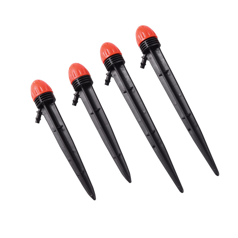 Регулируема напоителна капкова пръскачка 8 дупки Капков емитер Градинска микро капкова дюза 14,5/18,5 см Опционални инструменти за поливане 5 бр.