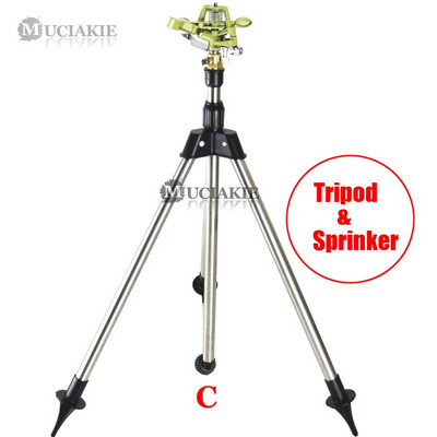 MUCIAKIE 1PC nerūsējošā tērauda statīva trieciensmidzinātājs, regulējams statīvs, kas ideāli piemērots nevienmērīgai dārza laistīšanas apūdeņošanai
