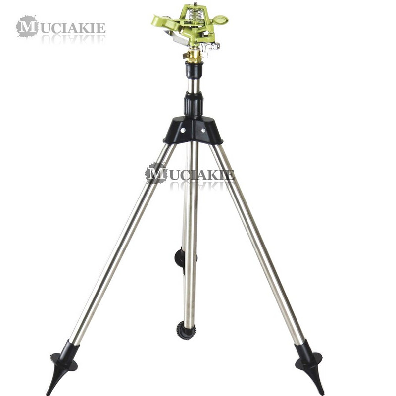 MUCIAKIE 1PC nerūsējošā tērauda statīva trieciensmidzinātājs, regulējams statīvs, kas ideāli piemērots nevienmērīgai dārza laistīšanas apūdeņošanai