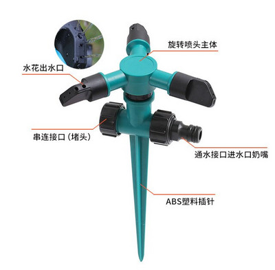 JAUNS Dārza zāliena smidzinātājs Automātisks 360 grādu mainīgs dārza zāliena ūdens smidzinātājs Lielas platības pārklājuma apūdeņošanas ūdens smidzinātājs