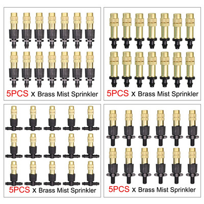 RBCFHl 5-40PCS Регулируема дюза за разпръскване на мъгла до 1/4'' съединител за шипове Микроспрей Комплект за напояване на растения за балкон, Дразнене