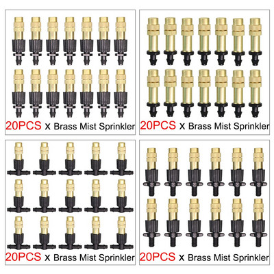 RBCFHl 5-40PCS Регулируема дюза за разпръскване на мъгла до 1/4'' съединител за шипове Микроспрей Комплект за напояване на растения за балкон, Дразнене