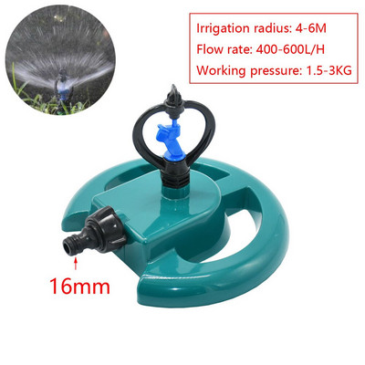 Dārza smidzinātāji ar atbalstu Automātiska laistīšanas zāles zāliens 360 grādu aplis, rotējošs ūdens smidzinātājs 3 sprauslas, trīs sviras
