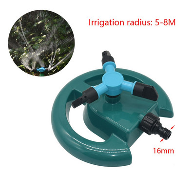 Dārza smidzinātāji ar atbalstu Automātiska laistīšanas zāles zāliens 360 grādu aplis, rotējošs ūdens smidzinātājs 3 sprauslas, trīs sviras