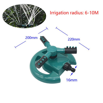 Dārza smidzinātāji ar atbalstu Automātiska laistīšanas zāles zāliens 360 grādu aplis, rotējošs ūdens smidzinātājs 3 sprauslas, trīs sviras