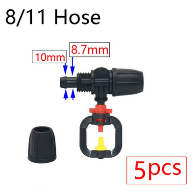 Θερμοκήπιο 360 Refraction Misting ακροφύσιο κρεμαστό περιστρεφόμενο σύστημα άρδευσης κήπου με σταγόνες με κλωστή 1/2" Πλαστική ακίδα