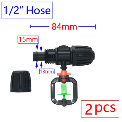 Θερμοκήπιο 360 Refraction Misting ακροφύσιο κρεμαστό περιστρεφόμενο σύστημα άρδευσης κήπου με σταγόνες με κλωστή 1/2" Πλαστική ακίδα