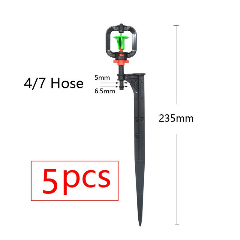 Θερμοκήπιο 360 Refraction Misting ακροφύσιο κρεμαστό περιστρεφόμενο σύστημα άρδευσης κήπου με σταγόνες με κλωστή 1/2" Πλαστική ακίδα