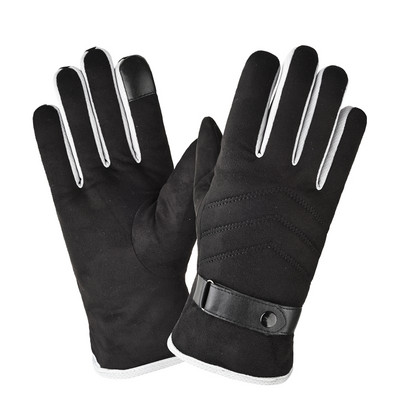 Мъжки зимни ръкавици от еко велур с топла подплата