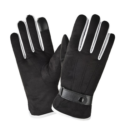 Мъжки зимни ръкавици от еко велур с топла подплата